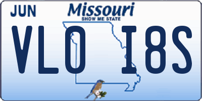 MO license plate VL0I8S