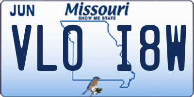 MO license plate VL0I8W