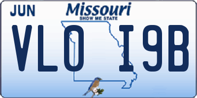 MO license plate VL0I9B