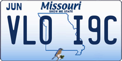MO license plate VL0I9C
