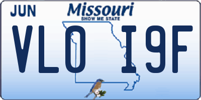 MO license plate VL0I9F