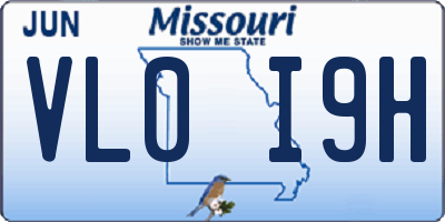 MO license plate VL0I9H