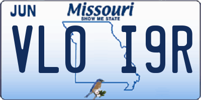 MO license plate VL0I9R