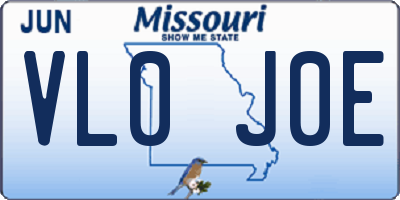 MO license plate VL0J0E