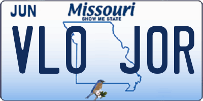 MO license plate VL0J0R