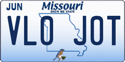MO license plate VL0J0T