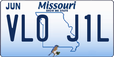 MO license plate VL0J1L