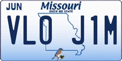 MO license plate VL0J1M