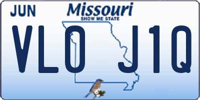 MO license plate VL0J1Q