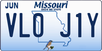 MO license plate VL0J1Y