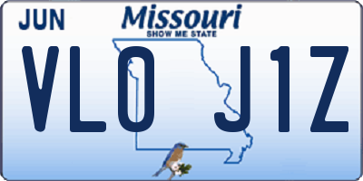MO license plate VL0J1Z