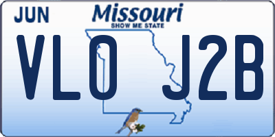 MO license plate VL0J2B