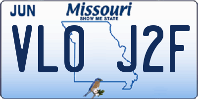 MO license plate VL0J2F