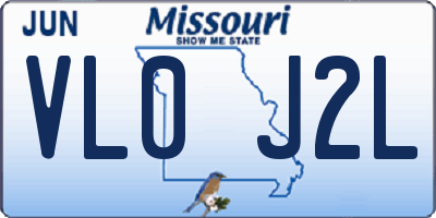 MO license plate VL0J2L