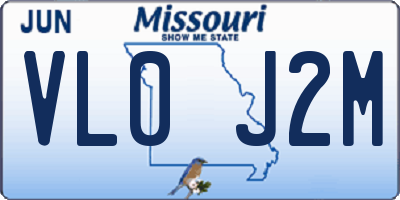 MO license plate VL0J2M