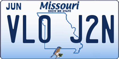MO license plate VL0J2N