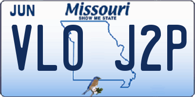 MO license plate VL0J2P