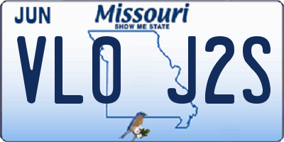 MO license plate VL0J2S