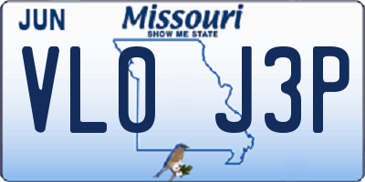 MO license plate VL0J3P