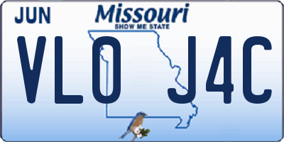 MO license plate VL0J4C