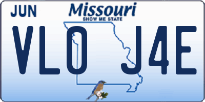 MO license plate VL0J4E
