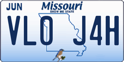 MO license plate VL0J4H