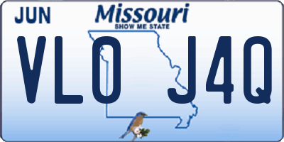 MO license plate VL0J4Q
