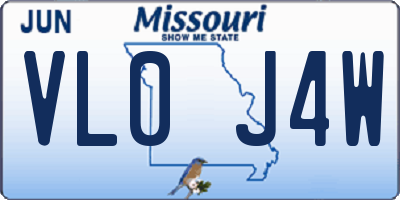 MO license plate VL0J4W