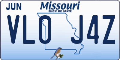 MO license plate VL0J4Z