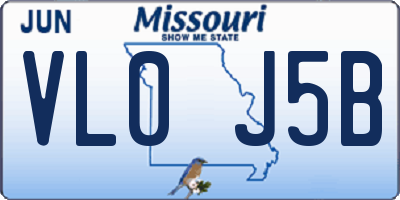 MO license plate VL0J5B