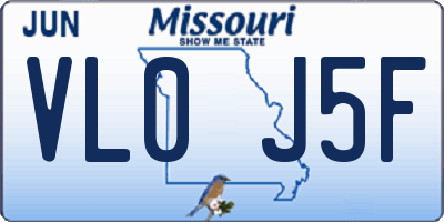 MO license plate VL0J5F