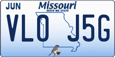 MO license plate VL0J5G