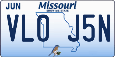 MO license plate VL0J5N