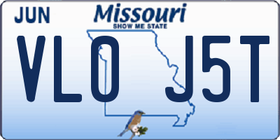MO license plate VL0J5T