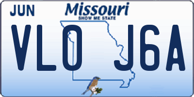 MO license plate VL0J6A