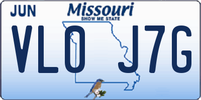 MO license plate VL0J7G