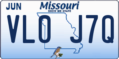 MO license plate VL0J7Q