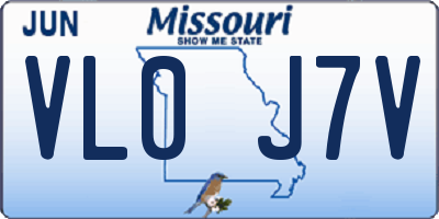 MO license plate VL0J7V