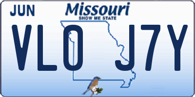 MO license plate VL0J7Y