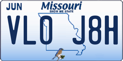 MO license plate VL0J8H