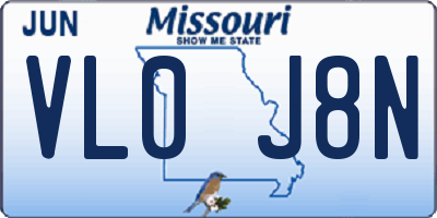 MO license plate VL0J8N