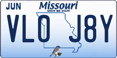 MO license plate VL0J8Y