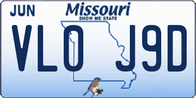 MO license plate VL0J9D