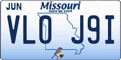 MO license plate VL0J9I