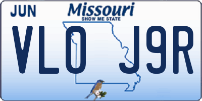 MO license plate VL0J9R