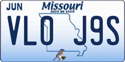 MO license plate VL0J9S