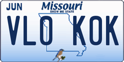 MO license plate VL0K0K