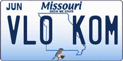 MO license plate VL0K0M