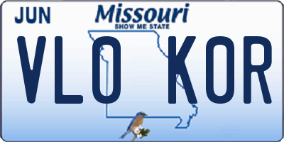 MO license plate VL0K0R