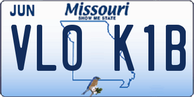 MO license plate VL0K1B
